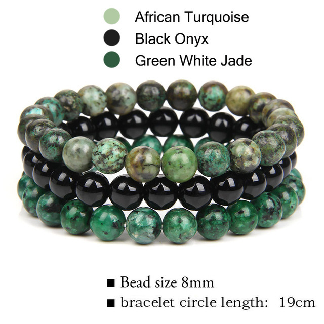African Turquoise+Black Onyx+Green White Jade