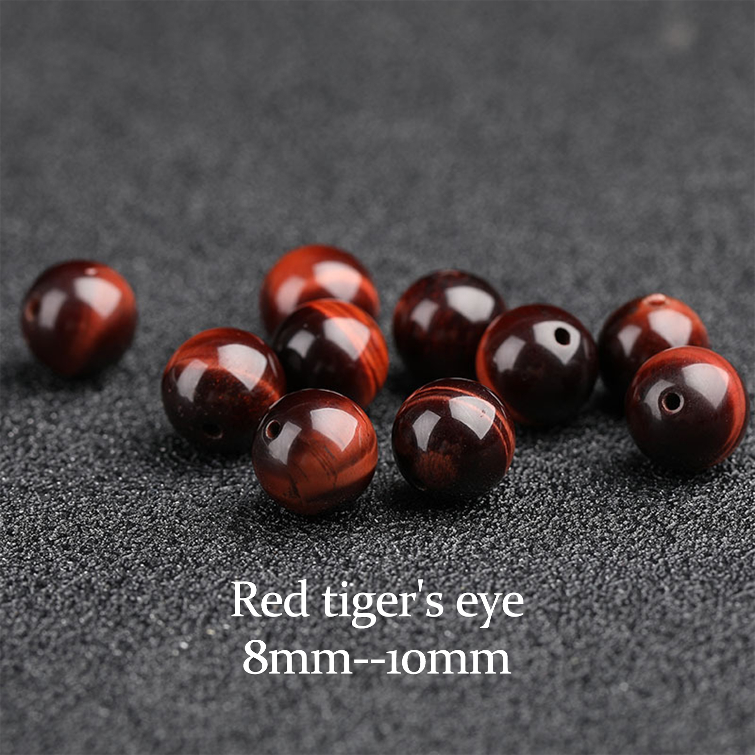 Natural red tiger's eye stone [1 bead]