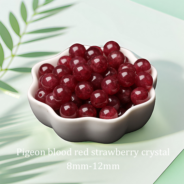 Natural pigeon blood red strawberry crystal [1 bead]