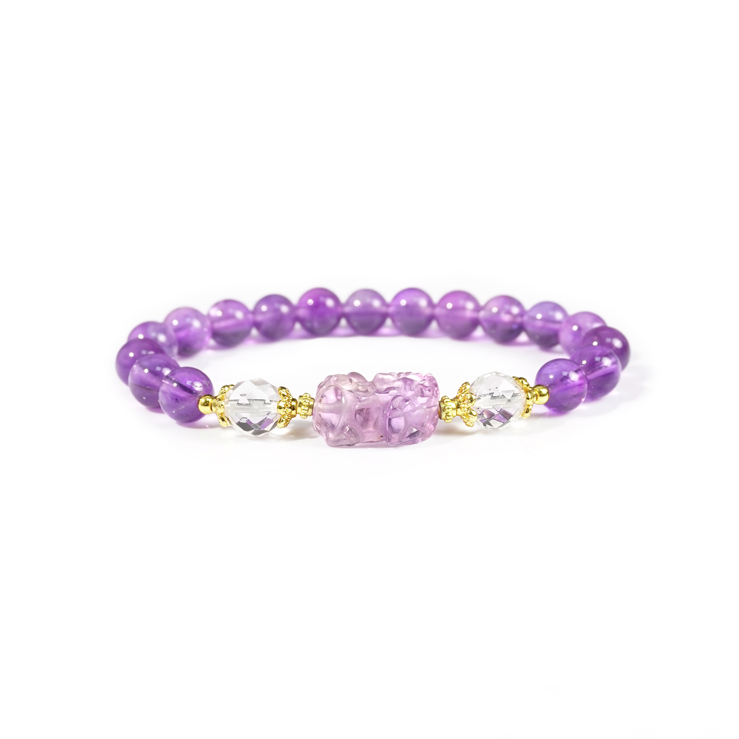 Amethyst + Amethyst PI Xiu + white crystal bracelet