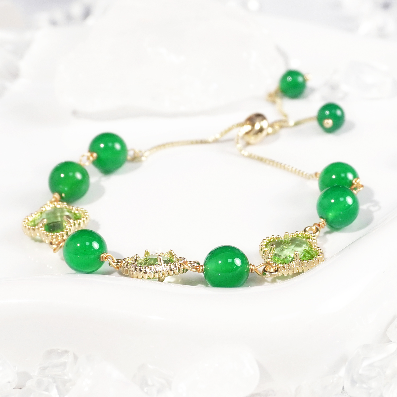 Green agate bracelet