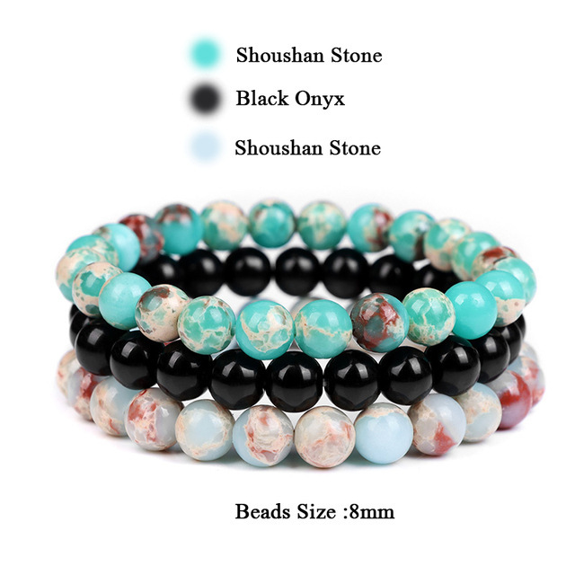Shoushan Stone+Black Onyx+Shoushan Stone