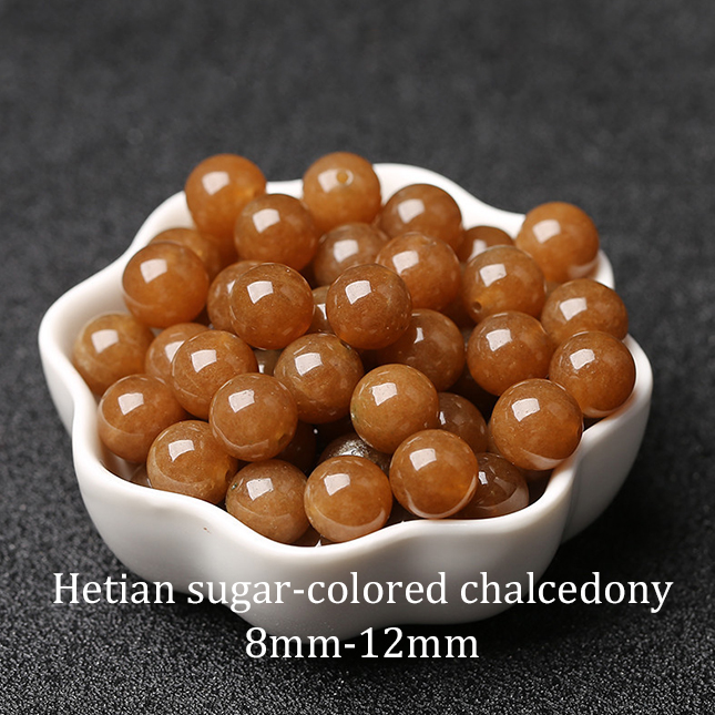 Natural Hetian sugar-colored chalcedony [1 bead]