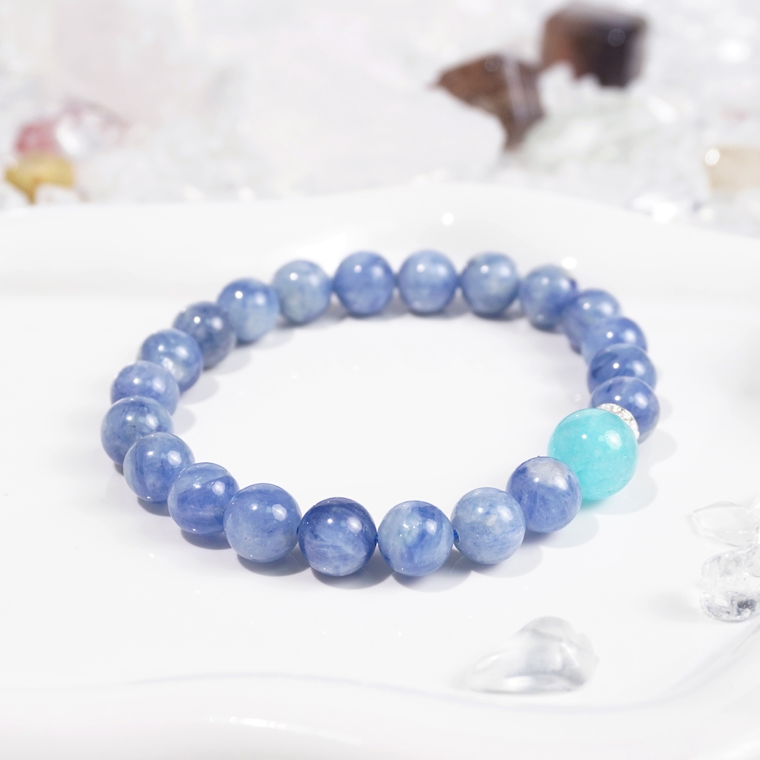 Kyanite + aquamarine bracelet