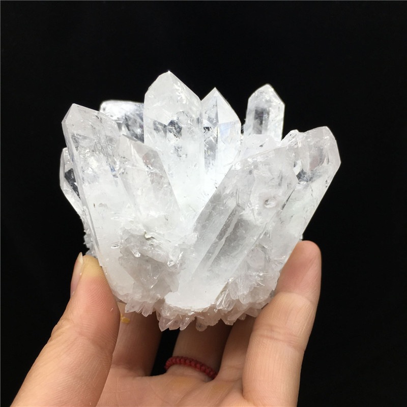 Natural white crystal cluster rough stone ornament