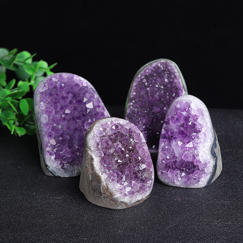 Natural Uruguayan amethyst cluster ornament