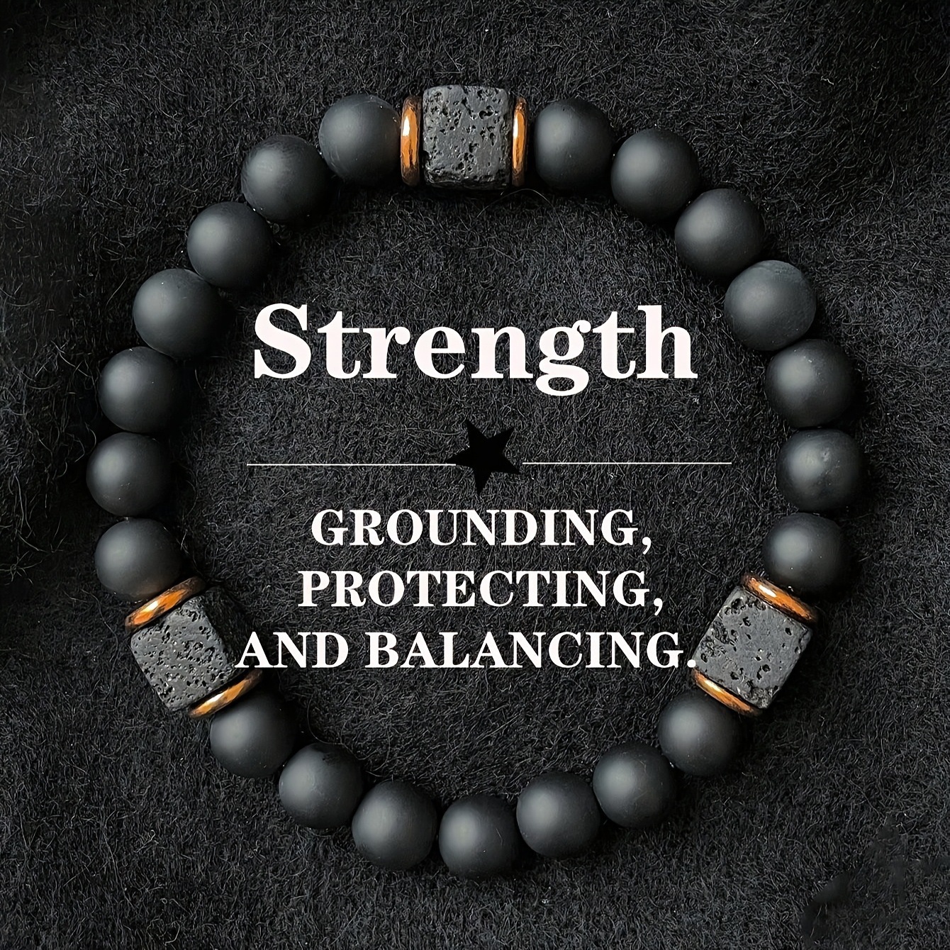 Best-selling men's volcanic stone bracelets