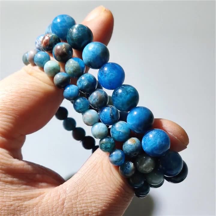 Natural raw mineral blue apatite bracelet