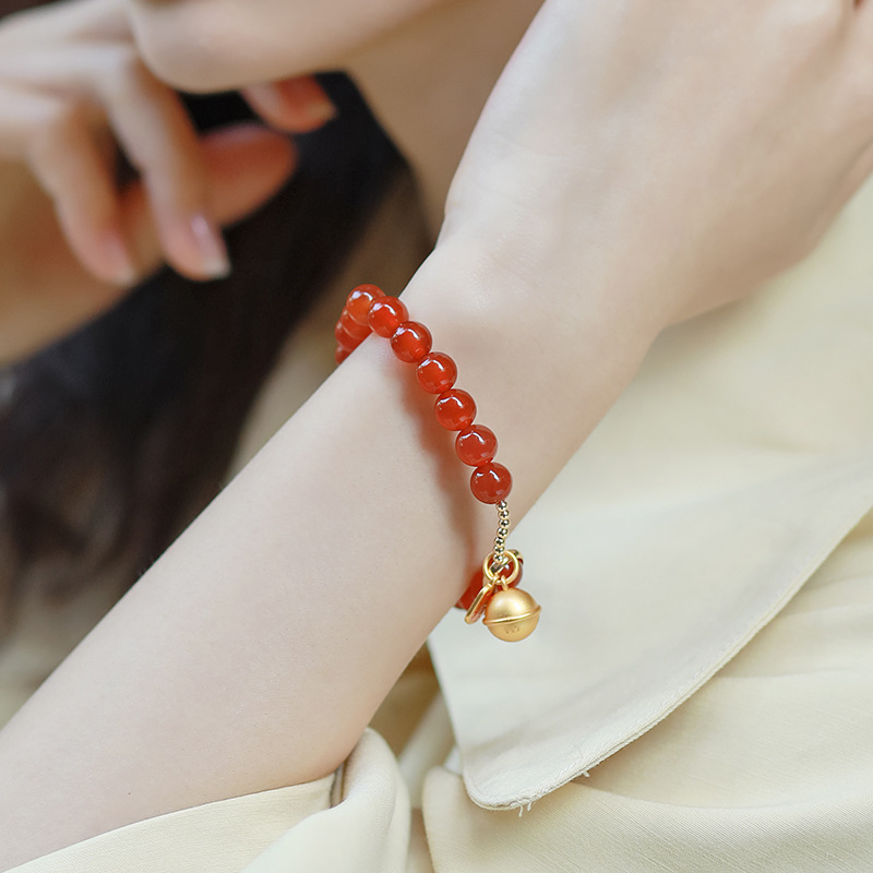 Natural red agate bracelet